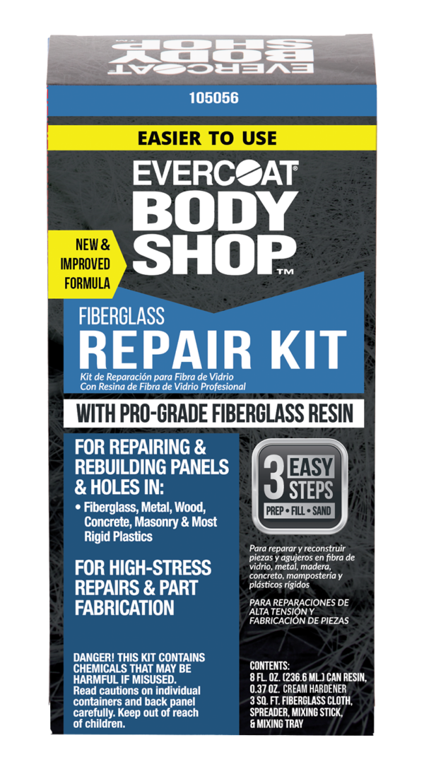 105056 - Fiberglass Resin Repair Kit with Pro-Grade Fiberglass Resin 8oz Kit